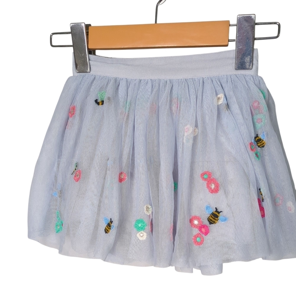 Peek Tulle Skirt With Embroidered Bees And Flowers Light Blue Size 2T
